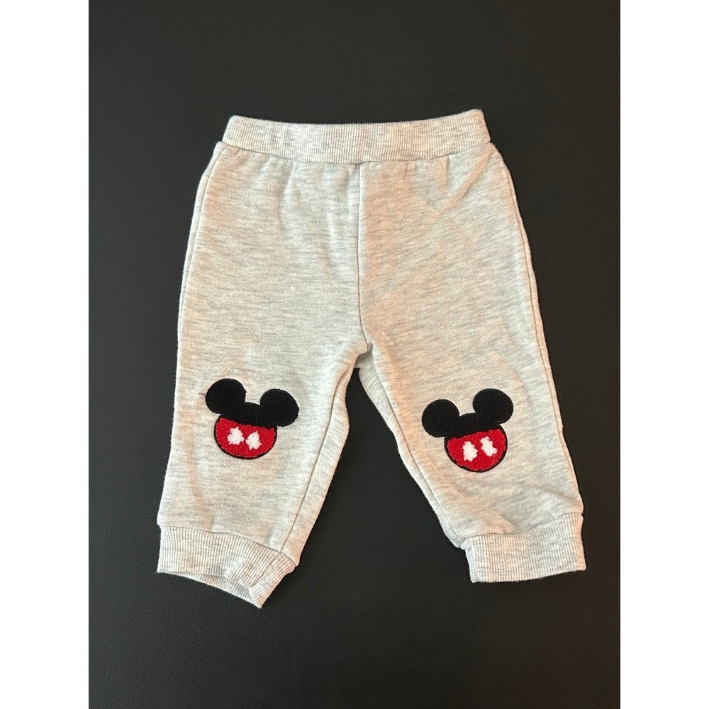Disney Baby Mickey Mouse Gray Heather Fleece Joggers Pants 3-6 Months (1302)